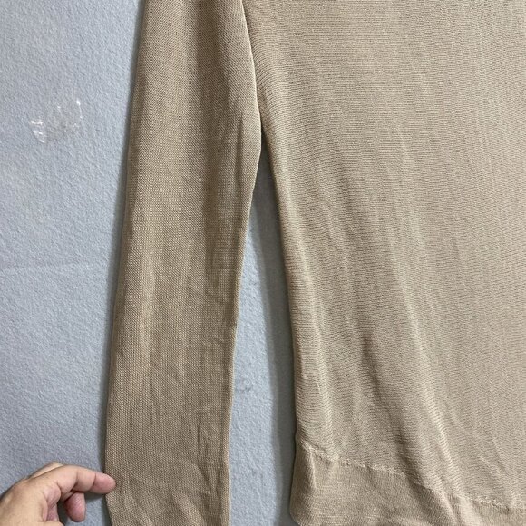 BCBG BEIGE Camille Dolman Slouchy Sweater Knit Top‎ Boatneck Off-Shoulder SZ L - Picture 3 of 7